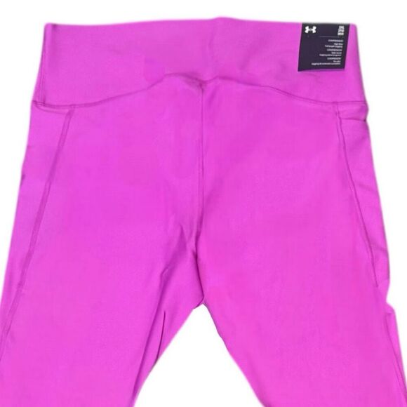 Under Armour UA Vivid Magenta Pink Tech HeatGear High Waisted Leggings Size 2XL - Picture 7 of 13